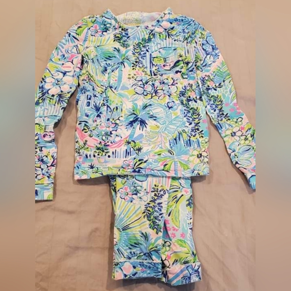 Lilly Pulitzer GIRLS SAMMY 2-PIECE PAJAMA SET  Size 10 EUC